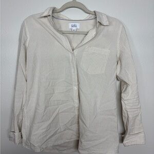 Croft & Barrow Beige Striped Shirt